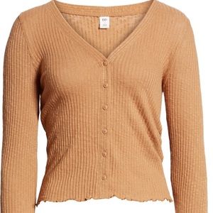 Stretch knit button cardigan